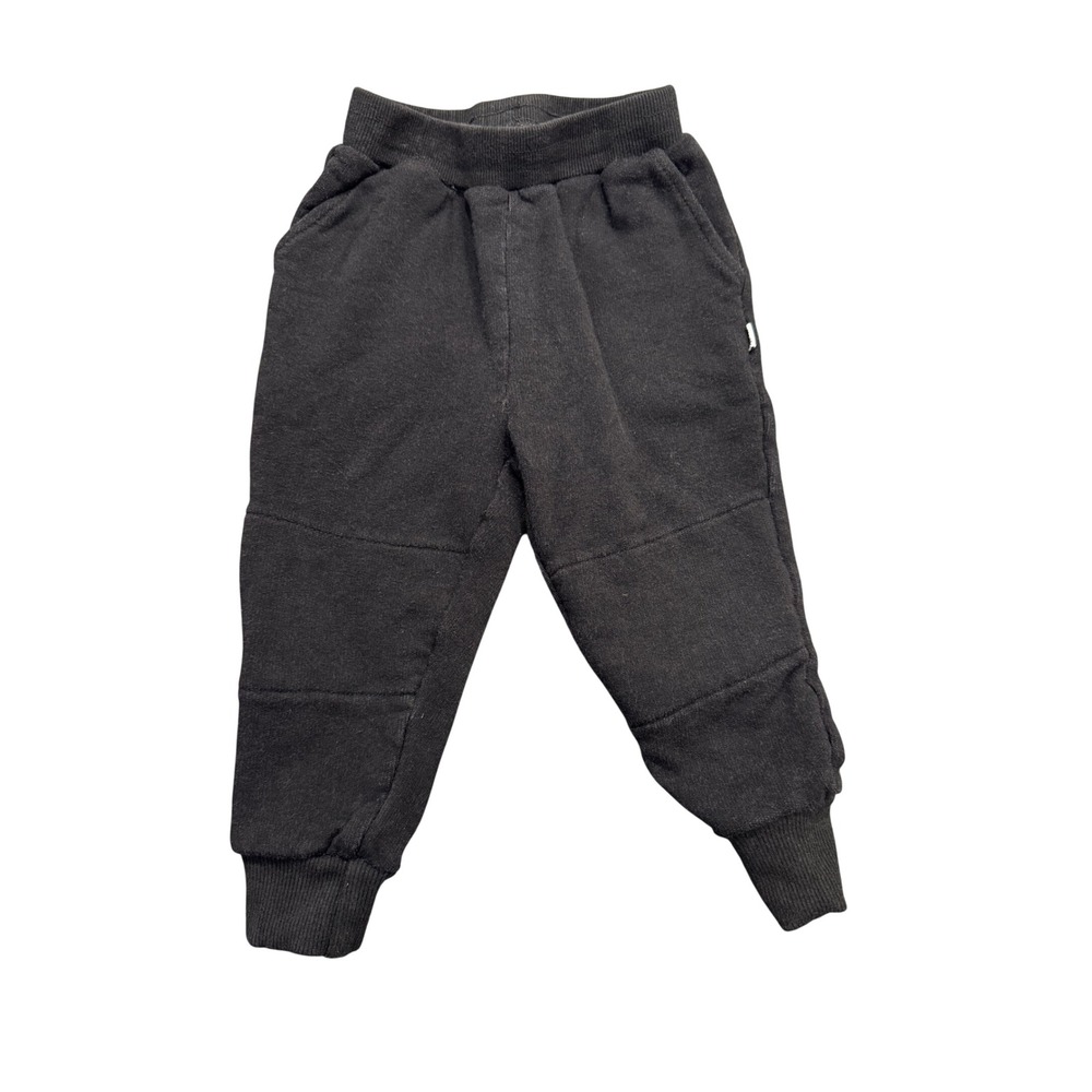 Little Sleepies Jogger Pants Black Solid Elastic Waist 12-18m LE130723